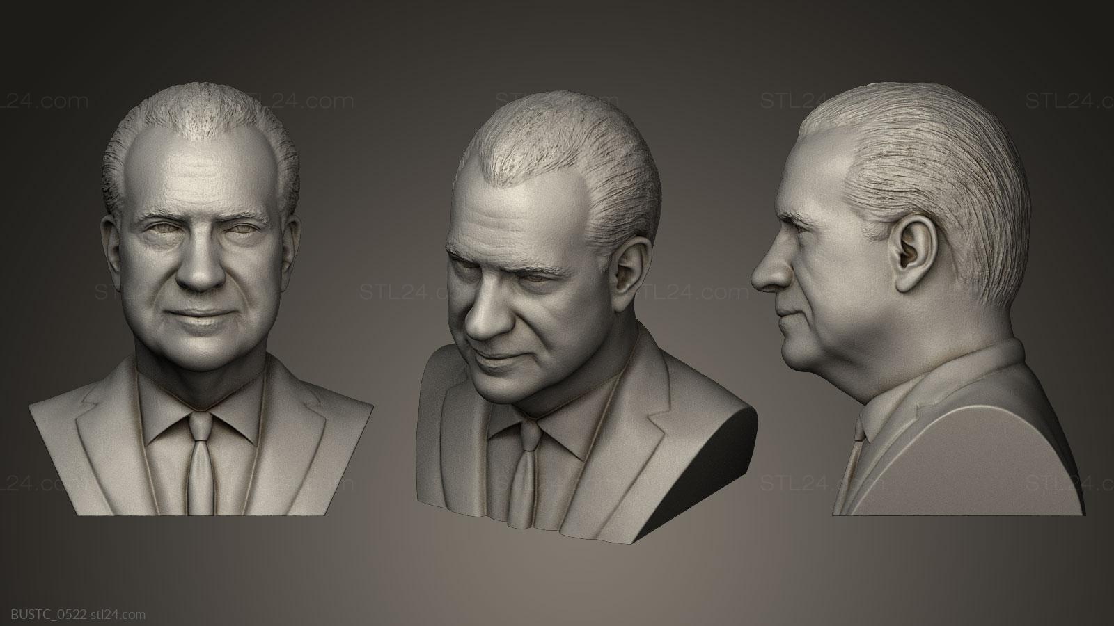 Бюсты и барельефы известных личностей (Ричард Никсон, BUSTC_0522) 3D модель для ЧПУ станка